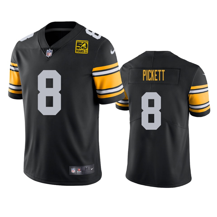 Men's Pittsburgh Steelers #8 Kenny Pickett Black 2023 50th Anniversary Vapor Untouchable Limited Jersey